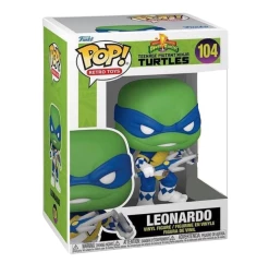 Best deal ???? TOY RESCUE: TMNT X Power Rangers Funko Pop! Leonardo (Blue Ranger) (2022 ???? Summer Convention) (Shared Sticker) #104 (Non-Mint) ⭐