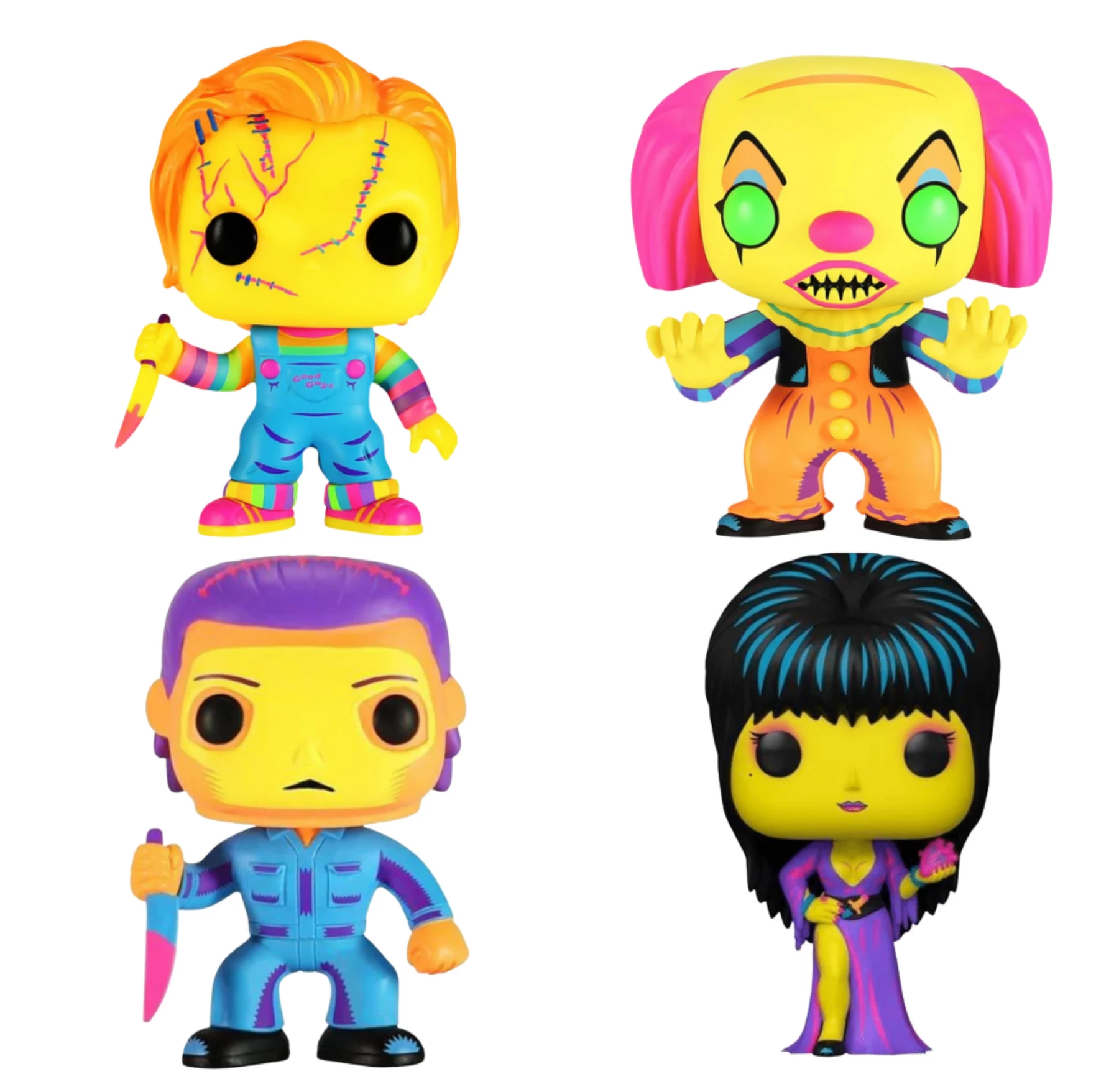 Best Pirce ✨ Horror Icons Funko Pop! Complete Set Of 4 (Neon Black Light) ???? 2 Best Pirce ✨ Horror Icons Funko Pop! Complete Set Of 4 (Neon Black Light) ???? - Image 2