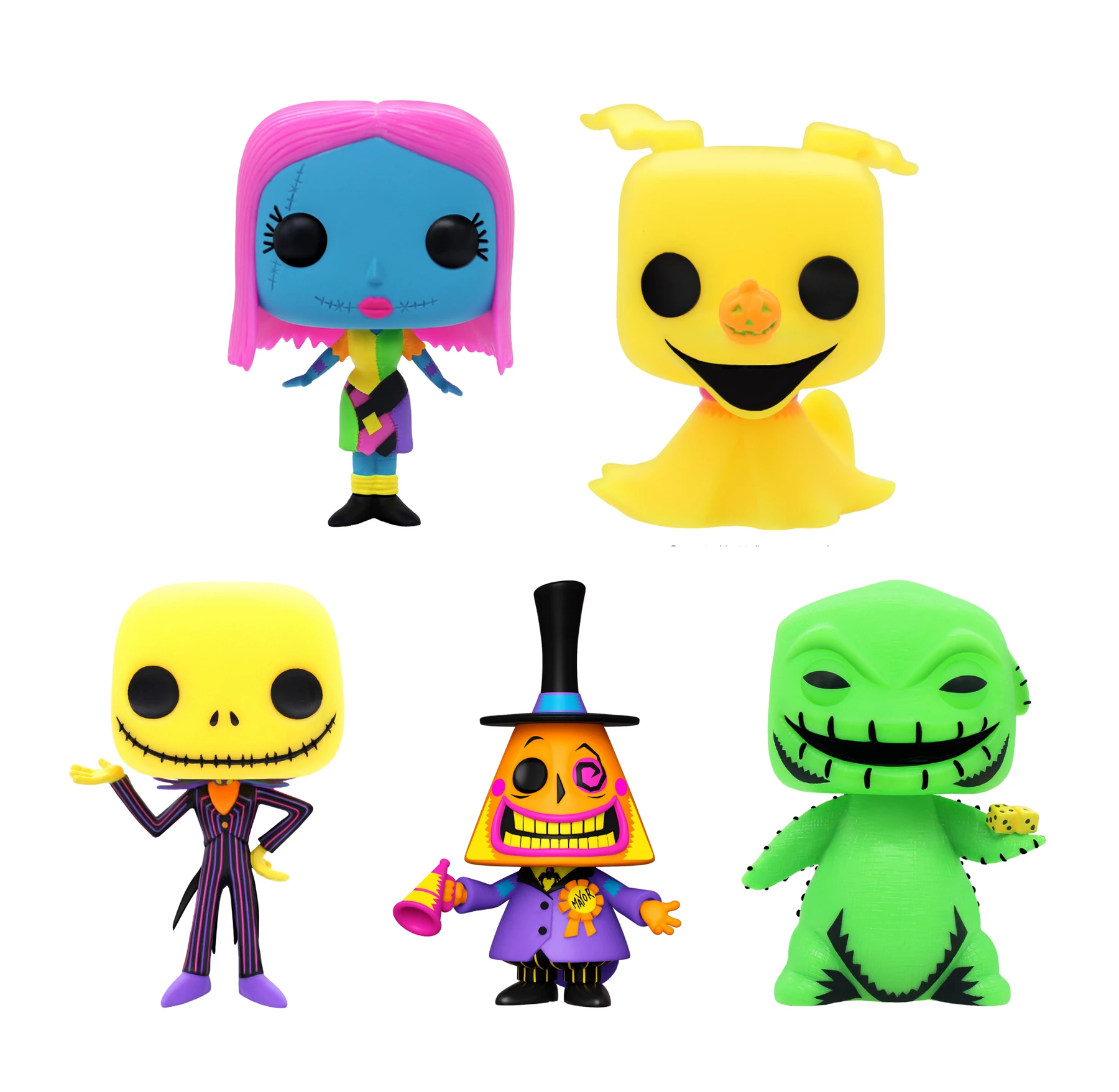 Top 10 ✔️ Disney Funko Pop! The Nightmare Before ???? Christmas (Neon Black Light) Complete Set Of 5 ???? 2 Top 10 ✔️ Disney Funko Pop! The Nightmare Before ???? Christmas (Neon Black Light) Complete Set Of 5 ???? - Image 2