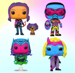 Outlet ???? Disney+ Funko Pop! Disney+ Complete Set Of 4 (Neon Black Light) ❤️