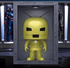 Promo ???? Marvel Funko Pop! Deluxe Hall Of Armor: Iron Man Model 1 (Golden Armor) #1035 ❤️