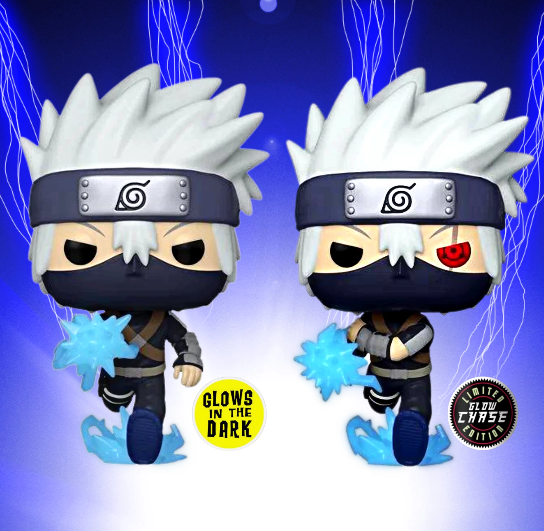 New ???? Naruto Shippuden Funko Pop! Young Kakashi Hatake (with Chidori) (GITD) Set Of 2 CHASE & Common #1199 ???? 1 New ???? Naruto Shippuden Funko Pop! Young Kakashi Hatake (with Chidori) (GITD) Set Of 2 CHASE & Common #1199 ????