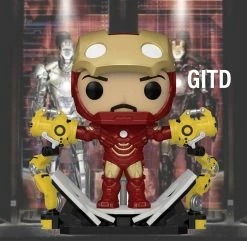 Best Pirce ???? Iron Man 2 Funko Pop! Deluxe Iron Man (with Gantry) 6in (GITD) #905 ????