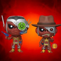Promo ⭐ Iron Maiden Funko Pop! Eddie Set Of 2 CHASE & Common (WAVE 2) ????